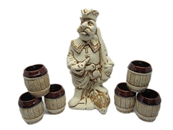 Арт. ВК1018 71-003 Водочно-коньячный набор "Охотник" (штоф+6рюмок) ВК1018