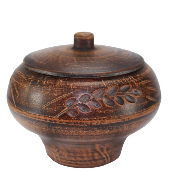 69_132.1 Чугунок керамический 1шт 0,6л высота - 8,5см, ширина - 14см, длина - 14см 69-132