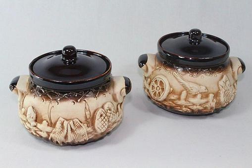 Горшок для запекания  Кастрюлька (дворик, шамот) 3651