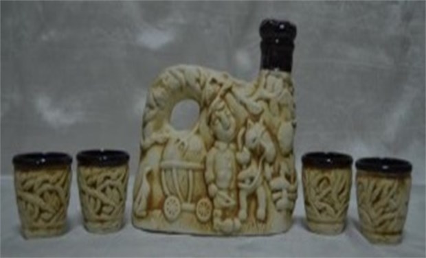 арт.48-288 Вино-водочный набор "Деревня"  (шамот) 48-288