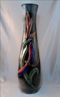 арт.3222/1 Ваза «Камыш» черный мрамор Н=56см 3222/1