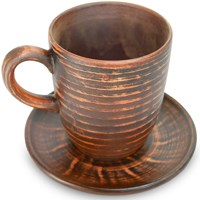 59-778 Чашка на большом блюдце "Гладкая серия", вальцованная 0,3л ; высота - 12см, ширина - 12см, длина - 12см BL_59-778