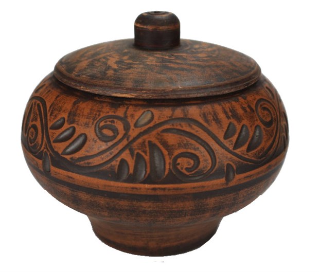 69_233.1 Чугунок керамический (вьюнок 1шт 0,35л высота - 7см, ширина - 11см, длина - 11см 69-233