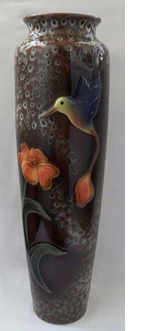 Ваза"Колибри"(мрамор коричневый) 3246