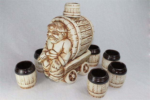 арт.ВК1024 71-023 Водочно-коньячный набор "Телега" (штоф+6 стопок) ВК1024