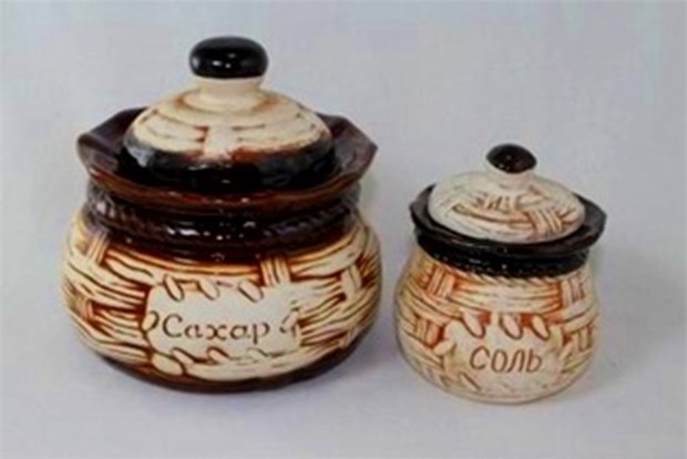 арт.НА1008 35210 Набор «Корзина» сахар б.+соль м.  650мл,200мл НА1008