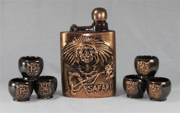 арт.15-1573 Водочно-коньячный набор"Сафари" (штоф + 6стопок) 15-1573