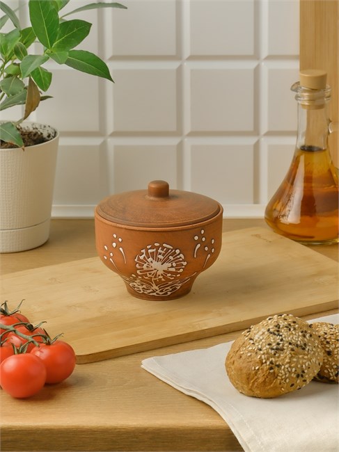 69-429 Горшок для запекания  (Одуванчик Б) 0,4 л. ; высота - 10см, ширина - 11см, длина - 11см 69-429