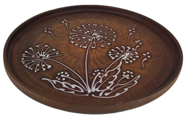 69_455.Ш Блюдо для пиццы (Сервировочное) (Одуванчик Б) ; высота - 2,5см, ширина - 28см, длина - 28см 69_455.Ш