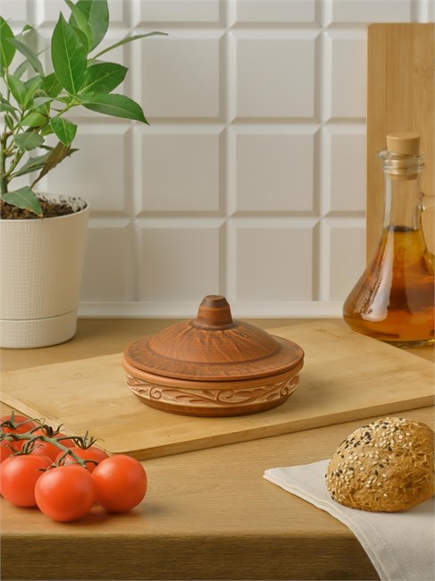 69-366 Форма для запекания / Кокотница  (Орнамент) 0,22 л. ; высота - 8см, ширина - 13см, длина - 13см 69-366