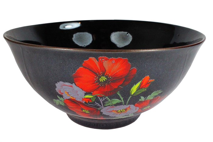 9913/3.1 Салатник "Мак"(черный фон) 1,0л 1шт. 9913/3.1