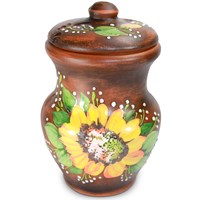 59-810 Крыночка с крышкой "Подсолнух" 1л. ; высота - 21см, ширина - 12см, длина - 12см BL_59-810