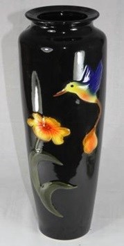 арт.3223/1 Ваза «Калибри» черный мрамор Н=56см 3223/1