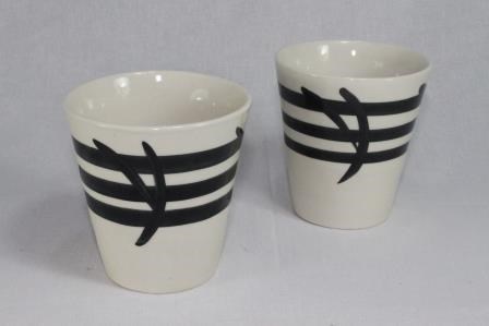 арт.СТ1008 7527 Стакан "Бамбук" конус (белый) 0,35л. СТ1008