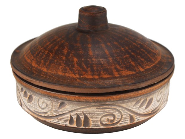 69_358.1Б Жаровня (Кеци) (Орнамент) 0,65 л. ; высота - 4см, ширина - 15см, длина - 15см 69-359