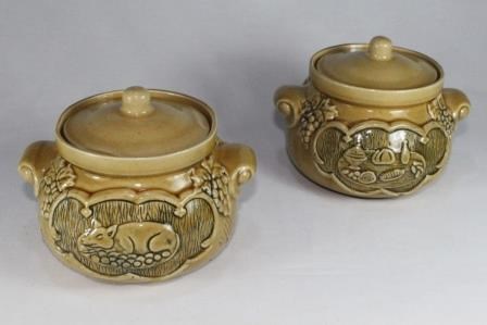 арт.3664 Горшок для запекания (кастрюлька)«Застолье»(порос.) желтый 0,7л. 3664