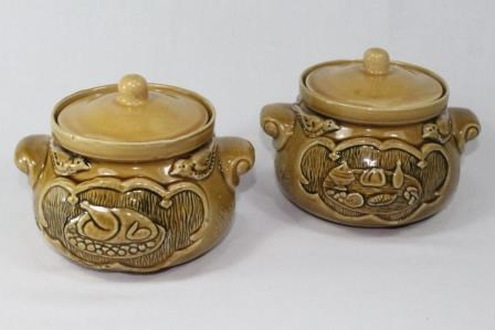 арт.3661 Горшок для запекания(кастрюлька)«Застолье»(птица) желт. 0,7л. 3661