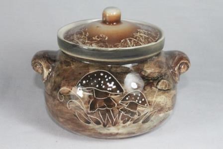 арт.8806 Горшок для запекания (кастрюлька) "Мухамор" мрамор 0,7л. 8806