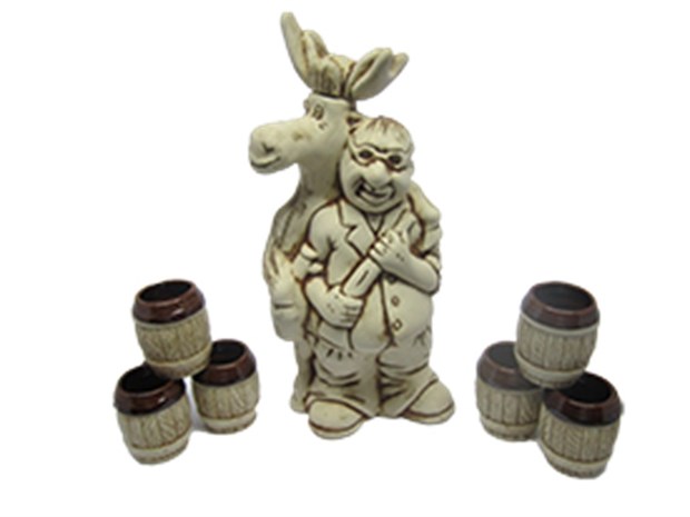 арт.71-020 Водочно-коньячный набор "С лосем" (штоф+6 стопок) 71-020