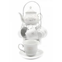 Сервиз чайный на подставке 14 предм.чайник 800 мл,чашка 220 мл BL_A101123