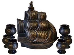 арт.99-005/1 Водочно-коньячный набор "Удача" бронза  (штоф+6рюмок) 99-005/1