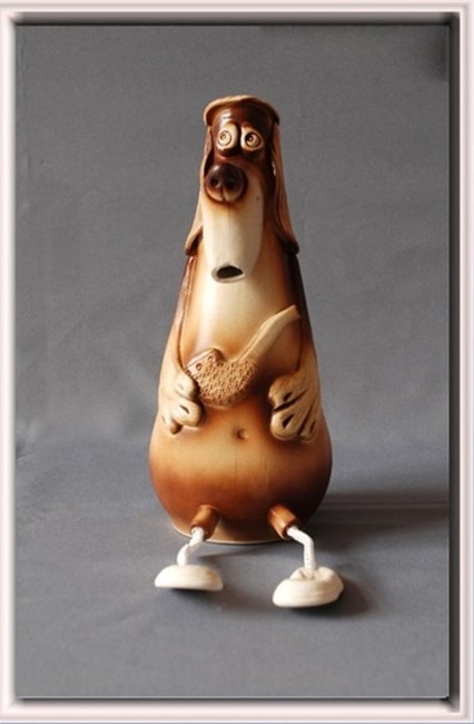 арт.56-01119 Копилка "Собака с трубкой" Н=27см 56-01119