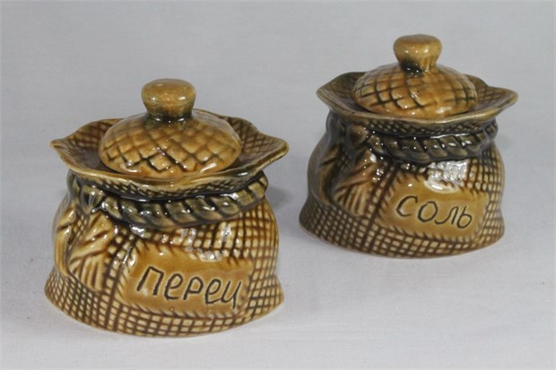 25154_A Набор для специй "Мешок" (соль+перец) 2 шт. 25154vb