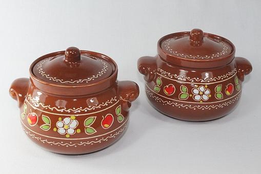 8306 Горшок для запекания(кастрюлька) "Вишенка" 0,7л. ГО1014