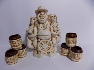 арт.ВК1011 71-129 Водочно-коньячный набор "Новый-Русский" (штоф+6рюмок) ВК1011