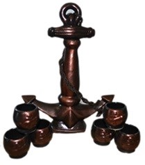 арт.ВК101371-085 Водочно-коньячный набор "Якорь" медь(штоф+6рюмок) ВК1013