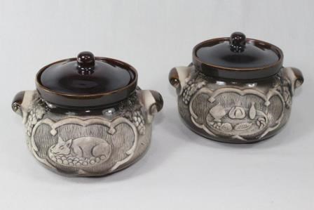 арт.3662 Горшок для запекания(кастрюлька) «Застолье» (порос.) серый 0,7л. 3662