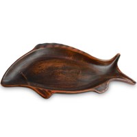 59-895 Селедочница из красной глины, средняя; высота - 3см, ширина - 33см, длина - 19см BL_59-895