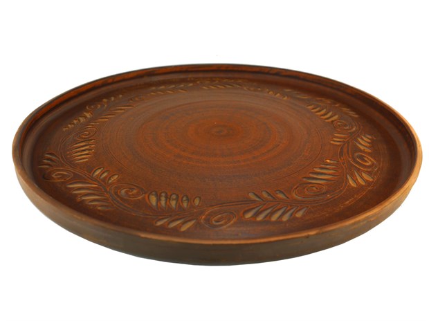 69_255.1Ш Блюдо для пиццы (Сервировочное) (Вьюнок) ; высота - 2,5см, ширина - 28см, длина - 28см 69-255