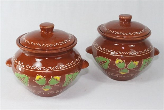 арт.ГО1021 8601 Горшок для запекания ИЗ 2 ШТ"Лещина" 0,8л. ГО1021