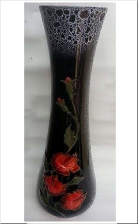 арт.3243 Ваза "Гибискус" (мрамор) Н=52 см 3243