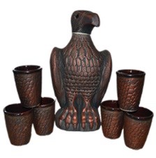 арт.ВК1016 71-077 Водочно-коньячный набор "Орел" медь  (штоф+6рюмок) ВК1016