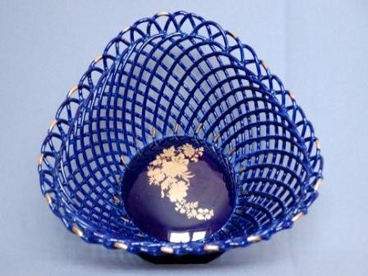 арт.4461 Конфетница "Ажур" кобальт  6/22/10см 4461