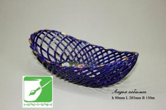 арт.44123 Конфетница "Ладья" кобальт 44123