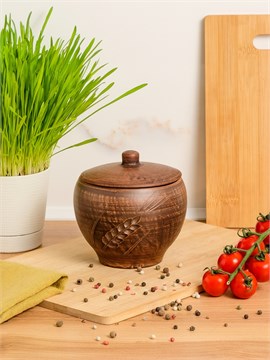 69-130 Горшок для жаркого №1 (Колос) 0,7 л. ; высота - 13см, ширина - 13см, длина - 13см 69-130