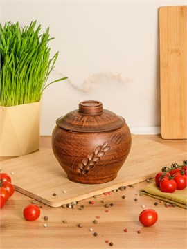 69-130/1 Горшок для жаркого №2 (Колос) 0,7 л. ; высота - 14см, ширина - 13см, длина - 13см 69-130/1