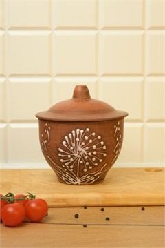 69-428 Горшок для запекания (Одуванчик Б) 0,6 л. ; высота - 13см, ширина - 12см, длина - 12см 69-428