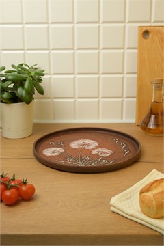 69-555 Блюдо для пиццы (Сервировочное) (Одуванчик З) ; высота - 2,5см, ширина - 28см, длина - 28см 69-555