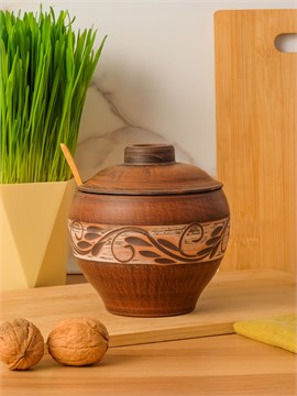 69-331/1С1 Емкость для специй №1 (Орнамент) 0,55 л. ; высота - 10см, ширина - 12см, длина - 12см (2) (2) 69-331/1С