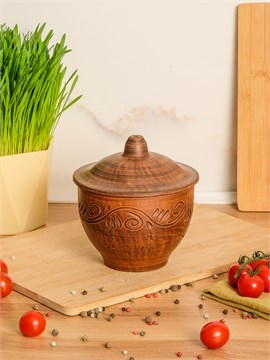 69-228 Горшок для запекания (Вьюнок) 0,6 л. ; высота - 13см, ширина - 12см, длина - 12см 69-228