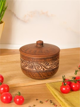 69-350 Горшочек для запекания  (Орнамент) 0,35 л. ; высота - 10см, ширина - 11см, длина - 11см (2) 69-350