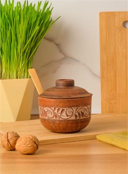 69-350/1С1 Емкость для специй №2 (Орнамент) 0,35 л. ; высота - 10см, ширина - 11см, длина - 11см (2) (2) (2) 69-350/1С