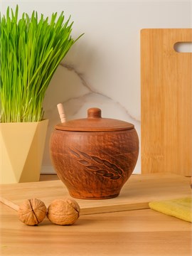 69-131/1М1 Емкость для меда №2 (Колос) 0,55 л. ; высота - 11см, ширина - 12см, длина - 12см (2) (2) (2) 69-131/1М