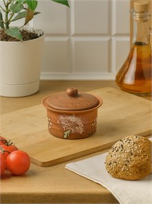 69-537 Кокотница для жульена с крышкой (Одуванчик З) 0,25 л. ; высота - 8см, ширина - 10см, длина - 10см .69-537