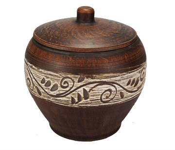 69_331В.2.К03 Баночка для меда №1 (Орнамент) 0,55 л. ; высота - 10см, ширина - 12см, длина - 12см (2) 69_331В.2.К03