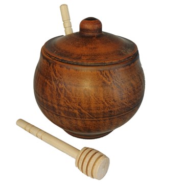 69_034В.1 Баночка для меда (Гладь) 0,3 л. ; высота - 11см, ширина - 10см, длина - 10см 69_034В.1